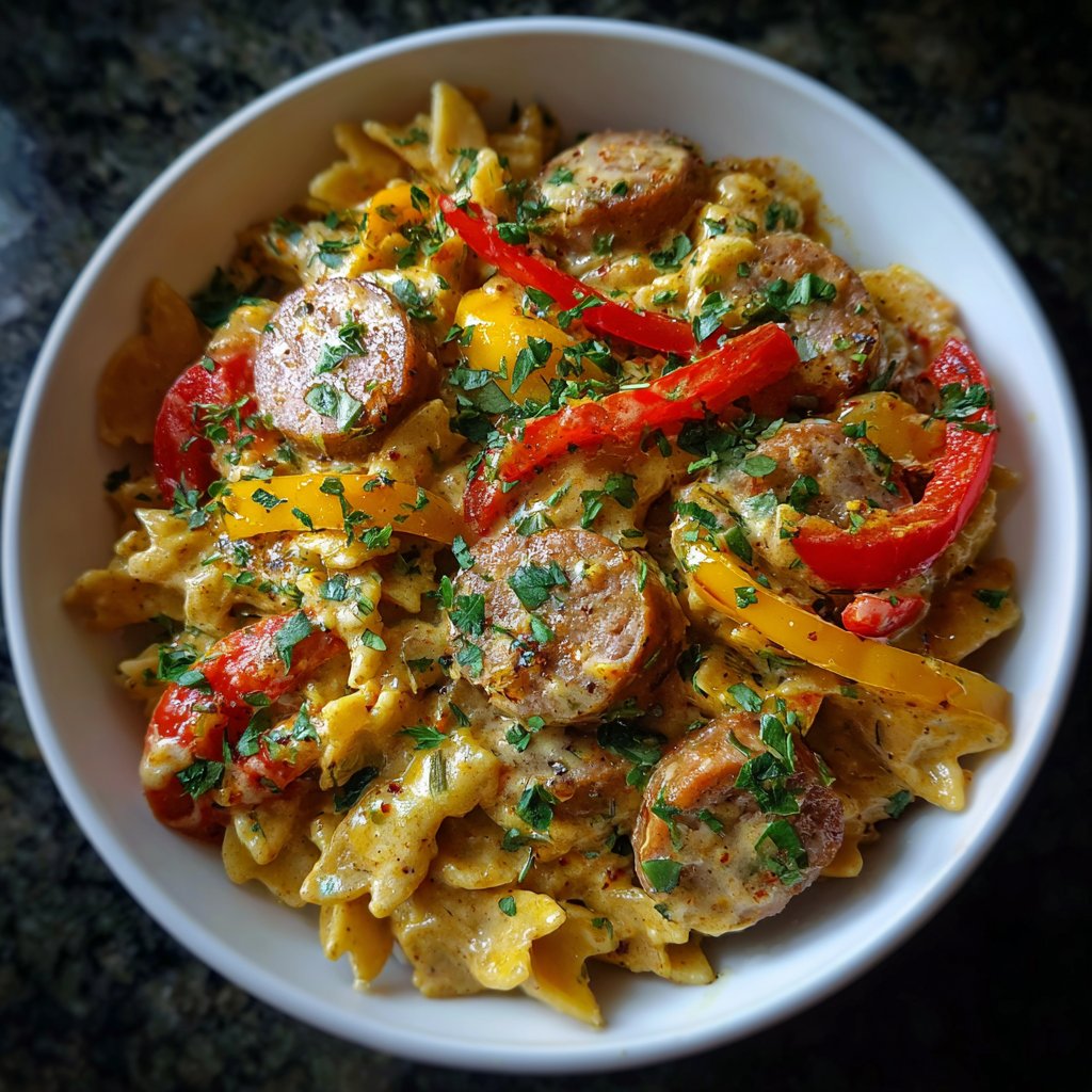 One Pot Creamy Cajun Sausage and Chicken Pasta