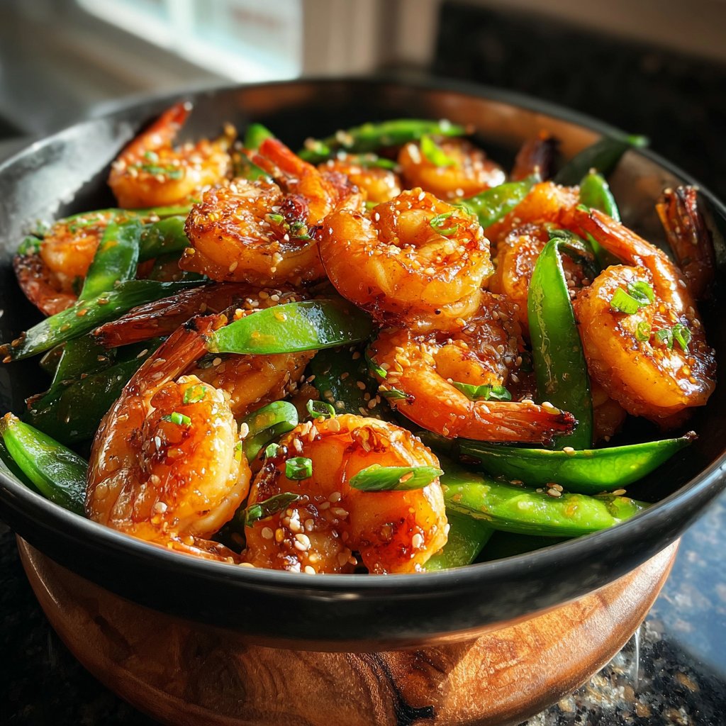 Teriyaki Shrimp and Snap Peas