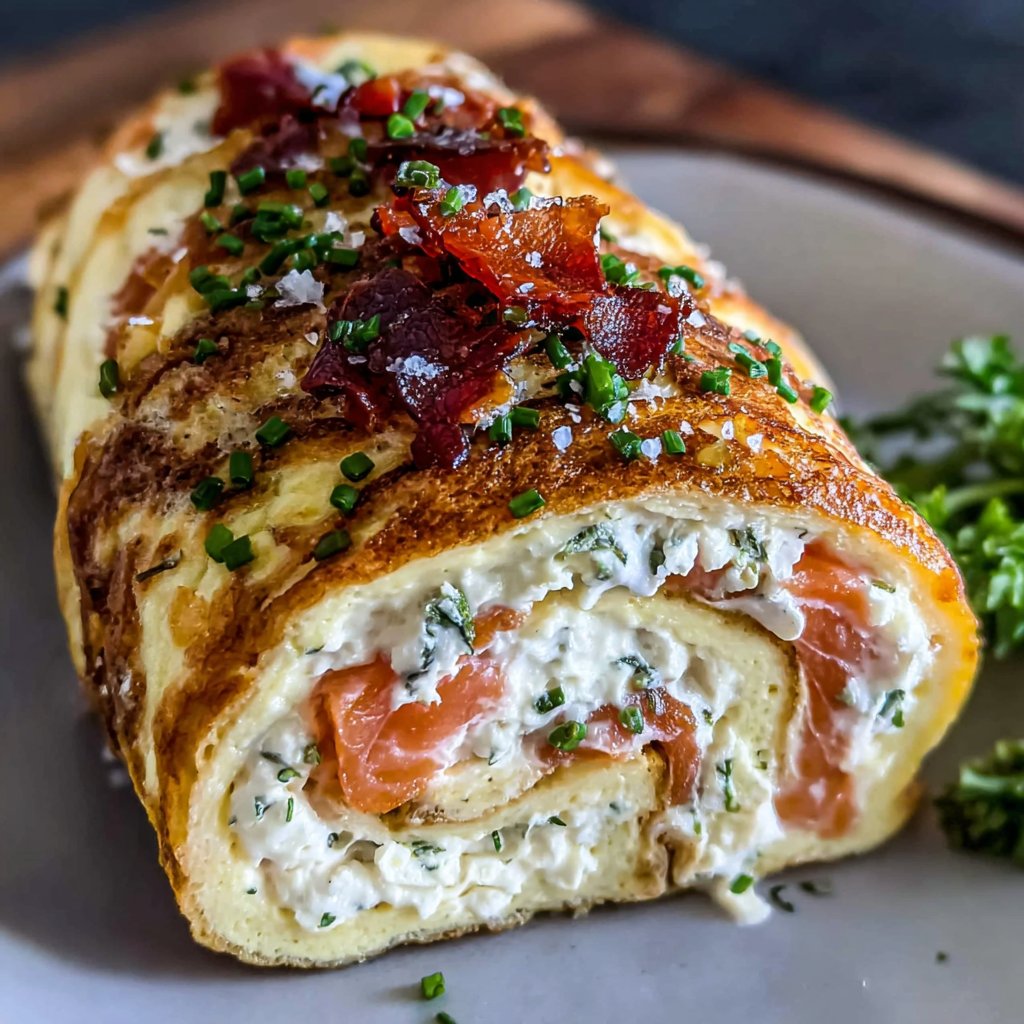 Smoked Salmon Omelet Roll