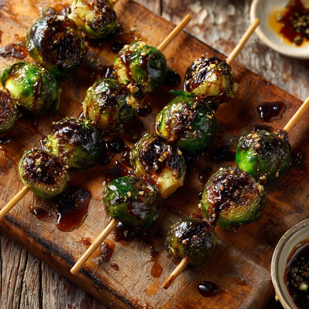 Honey-Balsamic Brussels Sprouts Skewers