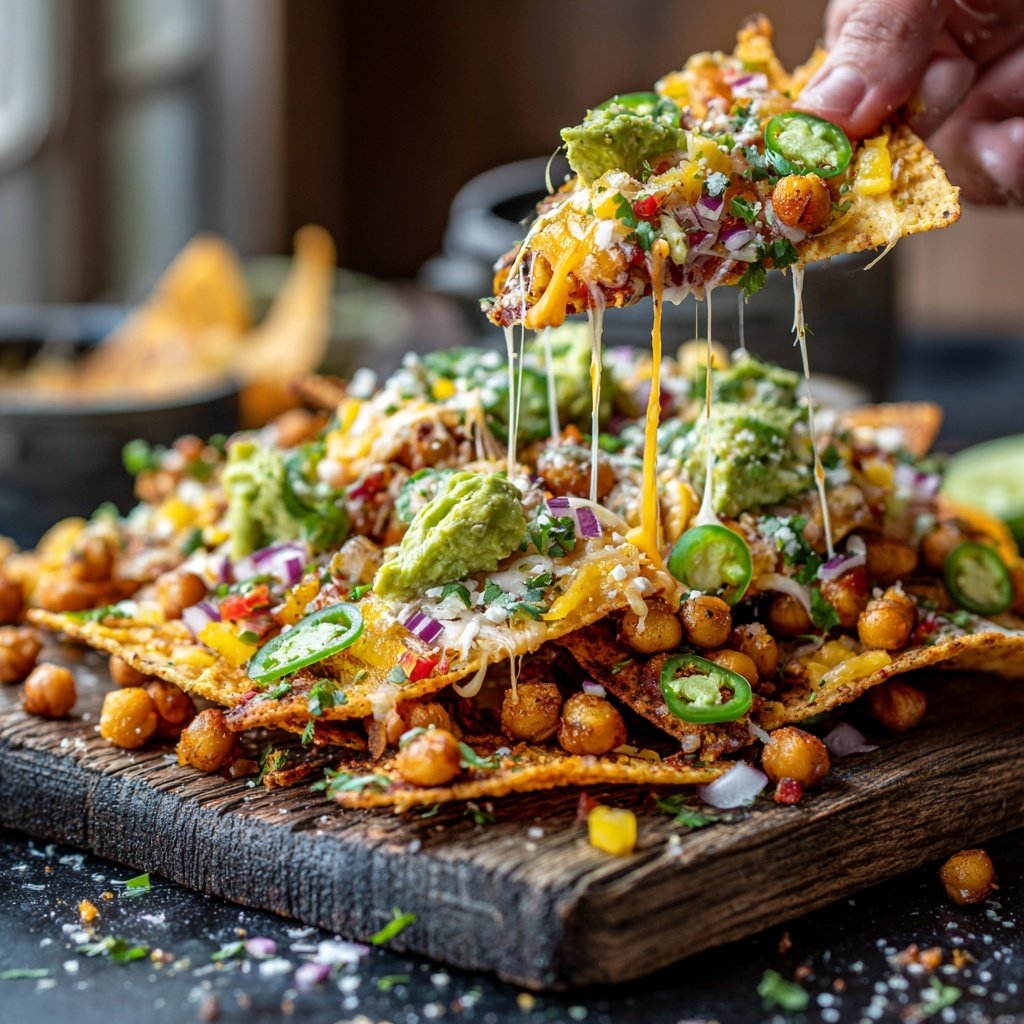 Spicy Roasted Chickpea Nachos